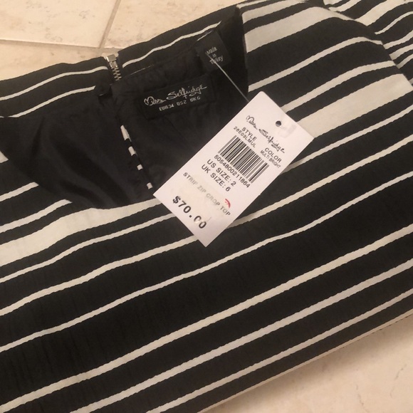 Miss Selfridge stripe Zip Crop Top - Picture 3 of 3
